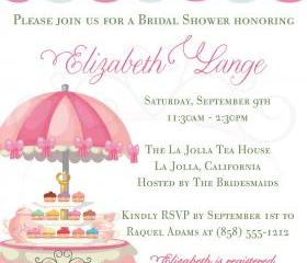 Bridal Shower Invitation - Tea Party Cafe - Printable DIY - Baby Shower Invitation