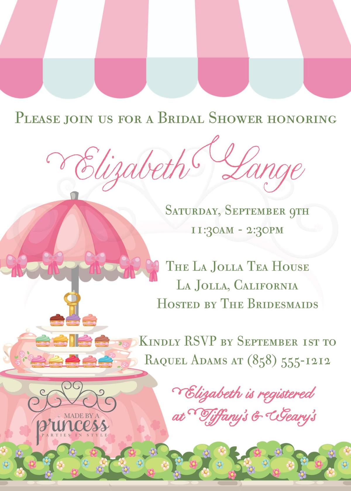 Shower Invitation - Tea Party Cafe - Printable DIY - Baby Shower ...