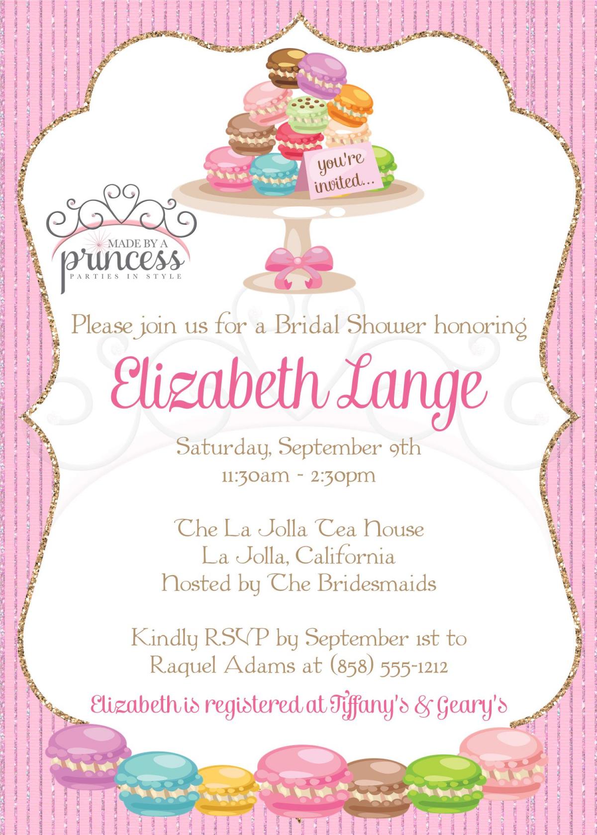 Bridal Shower Invitation - Macarons Macaroons - Printable DIY - Baby ...